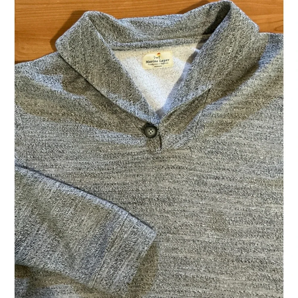 Marine Layer Shawl Collar Pullover Sweater • Heather Gray‎ • Men's M